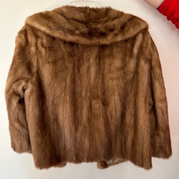 Nicholas Ungar Mink Fur Coat For Women Genuine Fur Vintage Coat Beige | Medium - Picture 4 of 4
